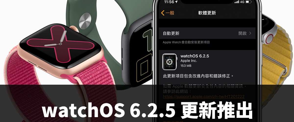watchOS 6.2.5、Apple Watch、彩虹錶面