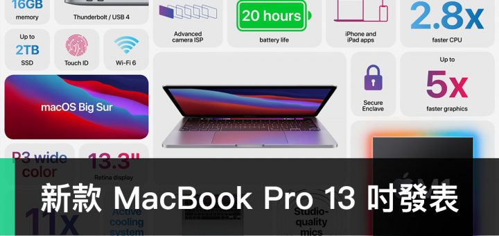 MacBook Pro 13 吋 2020、M1、Apple Silicon