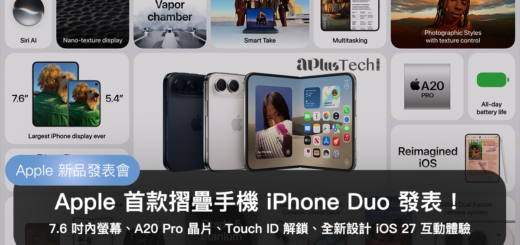 Apple 首款摺疊手機 iPhone Duo 發表！7.6 吋內螢幕、A20 Pro 晶片、Touch ID 解鎖、全新設計 iOS 27 互動體驗